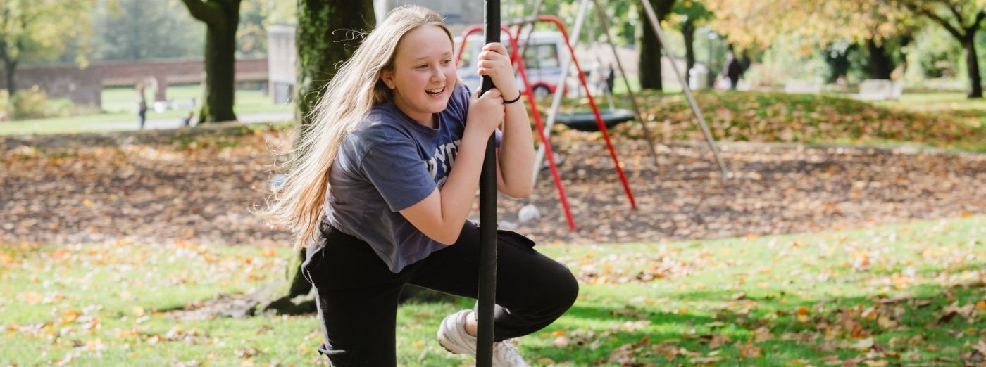 child having fun in a park